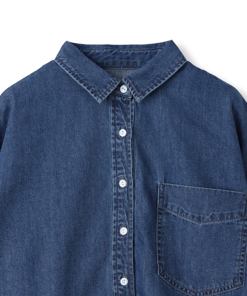 MAYSON GREY(メイソングレイ)の「ラウンドヘムデニムクロップドシャツ(シャツ/ブラウス・レディース・ブルー/ネイビー・M)」の20枚目の写真