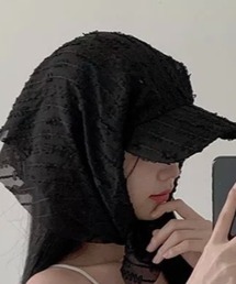 Mayree（メイリー）の「【LAMPOON】ストライプレース　スカーフキャップ（キャップ）」