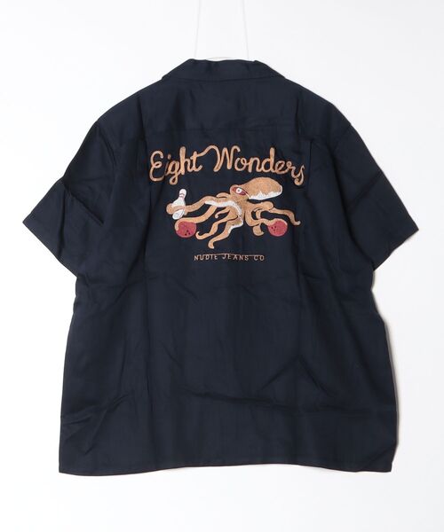 Nudie Jeans（ヌーディージーンズ）の「Nudie Jeans/ヌーディージーンズ Arthur Bowling Shirt 8 Wonders / ボーリングシャツ（シャツ/ブラウス・メンズ・ネイビー・M/L/XL）」の10枚目の写真