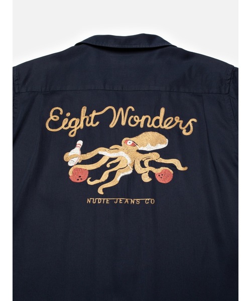 Nudie Jeans（ヌーディージーンズ）の「Nudie Jeans/ヌーディージーンズ Arthur Bowling Shirt 8 Wonders / ボーリングシャツ（シャツ/ブラウス・メンズ・ネイビー・M/L/XL）」の7枚目の写真