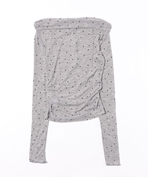 Ritzy(リッツィー)の「ドット柄 ドレープネックカットソー(Tシャツ/カットソー・レディース・グレー/ベージュ・M/L)」の5枚目の写真