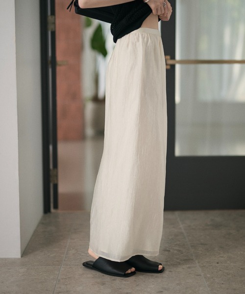 LAULEN(ローレン)の「sheer back slit long skirt /シアーバックスリットロングスカート(スカート・レディース・アイボリー/ブラック・FREE)」の11枚目の写真