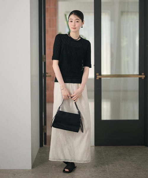 LAULEN(ローレン)の「sheer back slit long skirt /シアーバックスリットロングスカート(スカート・レディース・アイボリー/ブラック・FREE)」の14枚目の写真