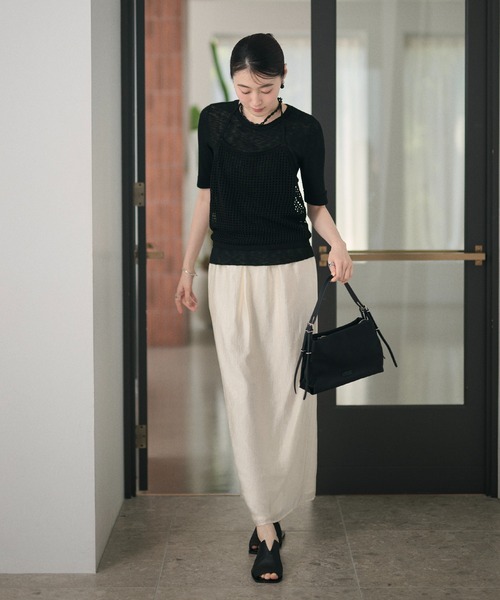 LAULEN(ローレン)の「sheer back slit long skirt /シアーバックスリットロングスカート(スカート・レディース・アイボリー/ブラック・FREE)」の15枚目の写真