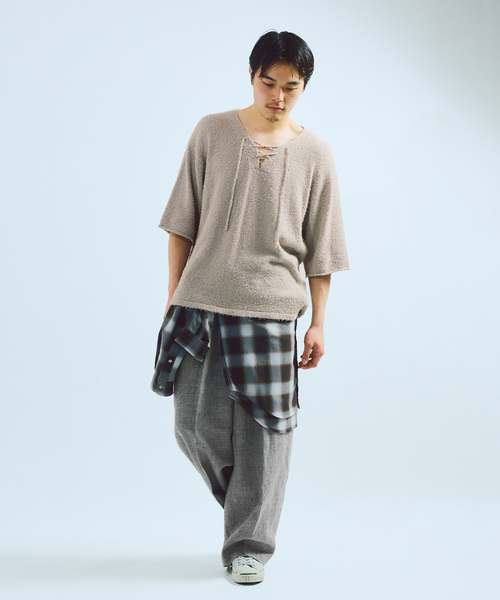 JOURNAL STANDARD J.S HOMESTEAD(ジャーナルスタンダードホームステッド)の「J.S.Homestead / レース アップ ビアード ニット(ニット/セーター・メンズ・チャコールグレー/ネイビー/ブラック・LARGE/MEDIUM)」の15枚目の写真