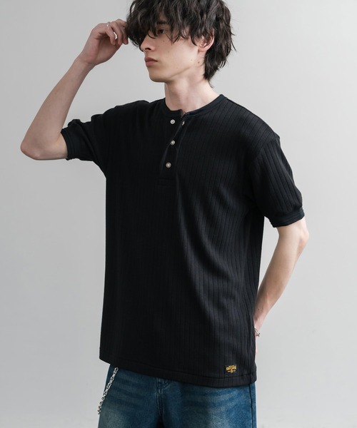 KRIFF MAYER(クリフメイヤー)の「KRIFF MAYER クリフメイヤー ワンポイントロゴ針抜きヘンリーネックTシャツ 2545102(Tシャツ/カットソー・メンズ・オフホワイト/ブラック・M/L/XL)」の22枚目の写真