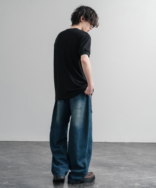 KRIFF MAYER(クリフメイヤー)の「KRIFF MAYER クリフメイヤー ワンポイントロゴ針抜きヘンリーネックTシャツ 2545102(Tシャツ/カットソー・メンズ・オフホワイト/ブラック・M/L/XL)」の19枚目の写真