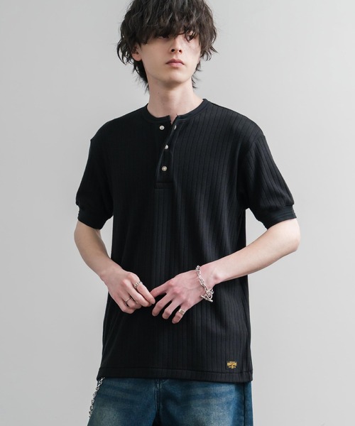 KRIFF MAYER(クリフメイヤー)の「KRIFF MAYER クリフメイヤー ワンポイントロゴ針抜きヘンリーネックTシャツ 2545102(Tシャツ/カットソー・メンズ・オフホワイト/ブラック・M/L/XL)」の18枚目の写真