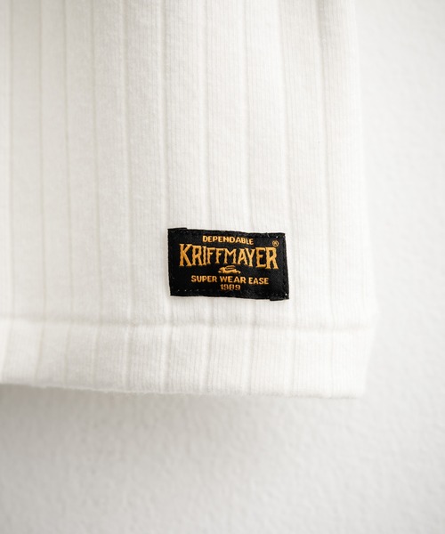 KRIFF MAYER(クリフメイヤー)の「KRIFF MAYER クリフメイヤー ワンポイントロゴ針抜きヘンリーネックTシャツ 2545102(Tシャツ/カットソー・メンズ・オフホワイト/ブラック・M/L/XL)」の12枚目の写真