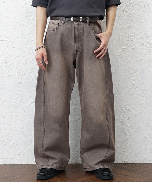 MinoriTY(マイノリティ)の「【MinoriTY】立体裁断ワイドバギーカーブデニムパンツ メンズ 春服 夏服(デニムパンツ・メンズ・ブラック/グレー/ブラウン/ブルー・LL/L/M)」の8枚目の写真