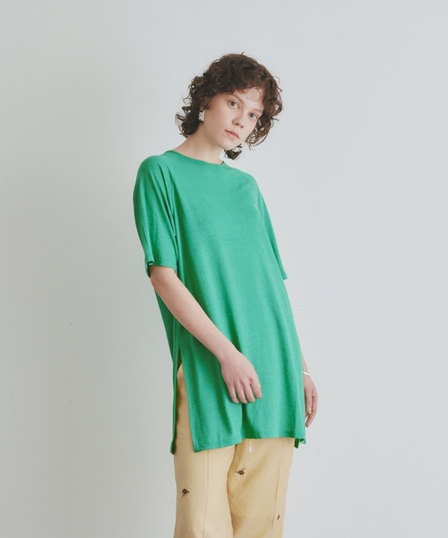 Muel Chic(ミュエルシック)の「Soft CS ソフトカットソー(Tシャツ/カットソー・レディース・ラベンダー/ブラック/オフホワイト/ライム/サーモンピンク・FREE)」の4枚目の写真
