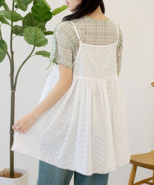 kutir(クティール)の「半袖アソート袖リボンシアーメロートップス(Tシャツ/カットソー・レディース・アイボリー/グリーン/ホワイト/オレンジ/ネイビー/ベージュ・FREE)」の20枚目の写真