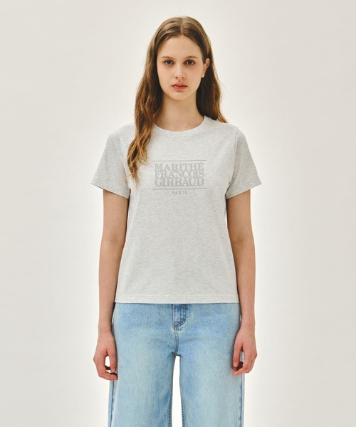 MARITHE + FRANCOIS GIRBAUD(マリテフランソワジルボー)の「W CLASSIC LOGO TEE(Tシャツ/カットソー・レディース・ヘザーグレー/クリーム/ネイビー/スカイブルー系/ホワイト/ライトピンク/ブラック/その他・SMALL/MEDIUM)」の4枚目の写真