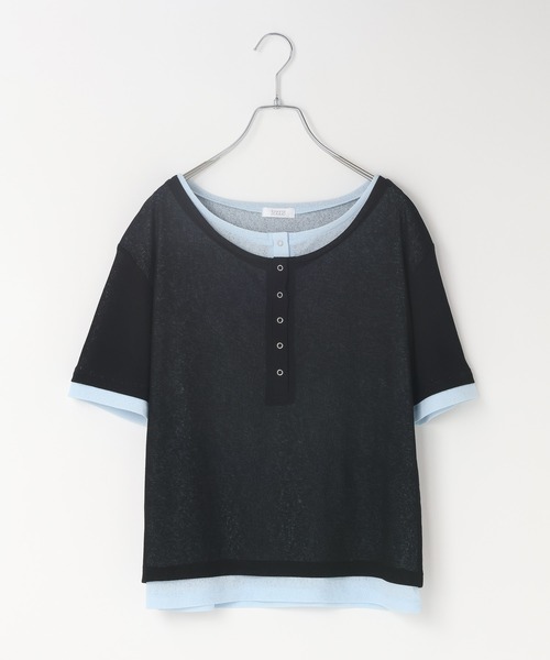 LOWRYS FARM(ローリーズファーム)の「レイヤードヘンリーSS 638392(Tシャツ/カットソー・レディース・ピンク/ブラック/ブラウン/ホワイト・FREE)」の17枚目の写真