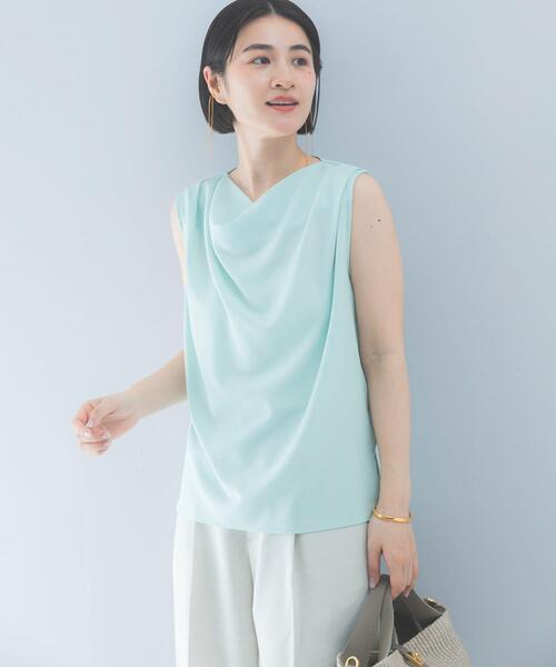 URBAN RESEARCH ROSSO WOMEN（アーバンリサーチ　ロッソ）の「クールタッチ 防シワドレープブラウス（シャツ/ブラウス・レディース・ミント/ブルー系その他/グレー系その他・FREE）」の2枚目の写真