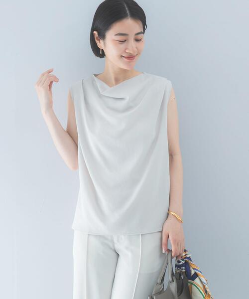 URBAN RESEARCH ROSSO WOMEN（アーバンリサーチ　ロッソ）の「クールタッチ 防シワドレープブラウス（シャツ/ブラウス・レディース・ミント/ブルー系その他/グレー系その他・FREE）」の6枚目の写真