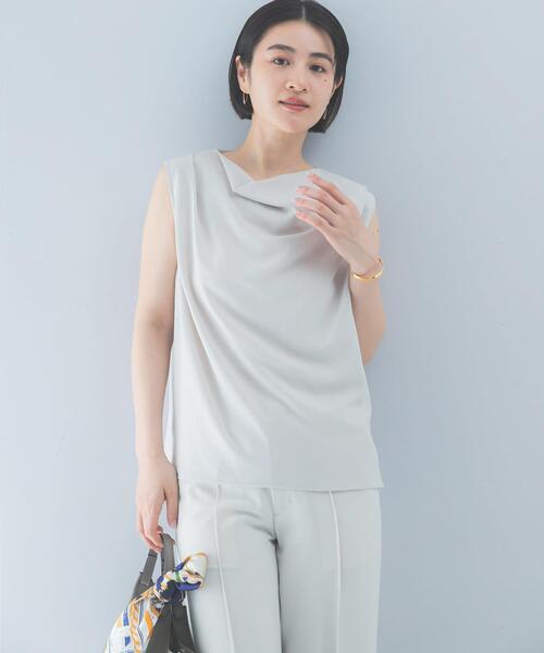 URBAN RESEARCH ROSSO WOMEN（アーバンリサーチ　ロッソ）の「クールタッチ 防シワドレープブラウス（シャツ/ブラウス・レディース・ミント/ブルー系その他/グレー系その他・FREE）」の7枚目の写真