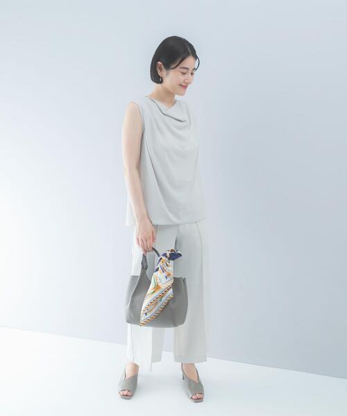 URBAN RESEARCH ROSSO WOMEN（アーバンリサーチ　ロッソ）の「クールタッチ 防シワドレープブラウス（シャツ/ブラウス・レディース・ミント/ブルー系その他/グレー系その他・FREE）」の9枚目の写真