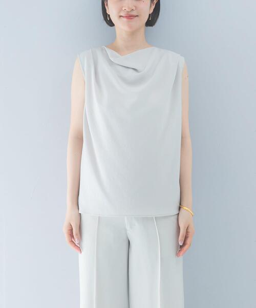 URBAN RESEARCH ROSSO WOMEN（アーバンリサーチ　ロッソ）の「クールタッチ 防シワドレープブラウス（シャツ/ブラウス・レディース・ミント/ブルー系その他/グレー系その他・FREE）」の10枚目の写真