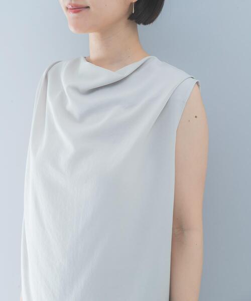 URBAN RESEARCH ROSSO WOMEN（アーバンリサーチ　ロッソ）の「クールタッチ 防シワドレープブラウス（シャツ/ブラウス・レディース・ミント/ブルー系その他/グレー系その他・FREE）」の13枚目の写真