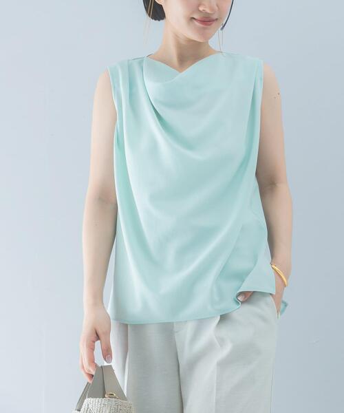 URBAN RESEARCH ROSSO WOMEN（アーバンリサーチ　ロッソ）の「クールタッチ 防シワドレープブラウス（シャツ/ブラウス・レディース・ミント/ブルー系その他/グレー系その他・FREE）」の17枚目の写真