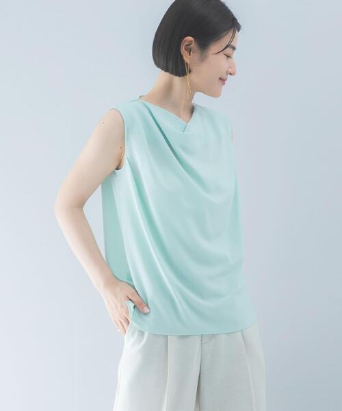 URBAN RESEARCH ROSSO WOMEN（アーバンリサーチ　ロッソ）の「クールタッチ 防シワドレープブラウス（シャツ/ブラウス・レディース・ミント/ブルー系その他/グレー系その他・FREE）」の19枚目の写真