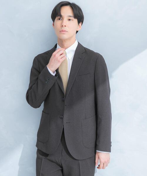 URBAN RESEARCH DOORS(アーバンリサーチドアーズ)の「LIFE STYLE TAILOR リネンライク千鳥柄コンフォータブルジャケット(その他アウター・メンズ・グレー/ブラウン・LARGE/SMALL/X-LARGE/MEDIUM)」の2枚目の写真