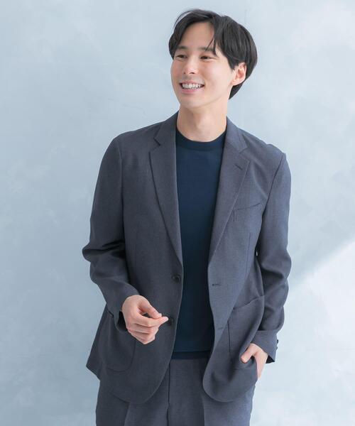 URBAN RESEARCH DOORS(アーバンリサーチドアーズ)の「LIFE STYLE TAILOR リネンライク千鳥柄コンフォータブルジャケット(その他アウター・メンズ・グレー/ブラウン・LARGE/SMALL/X-LARGE/MEDIUM)」の4枚目の写真