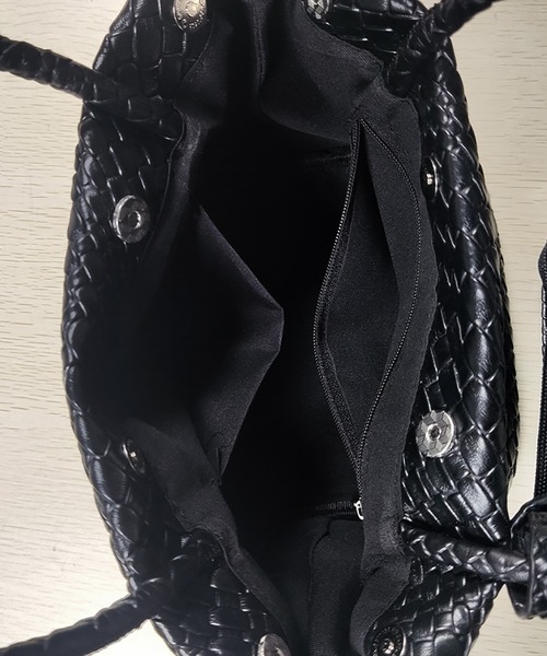 Doux Belle（ドゥーベル）の「ミニバッグ付き 編み込みデザインハンドバッグ（ハンドバッグ・レディース・シルバー/オフホワイト/ブラック・FREE）」の20枚目の写真