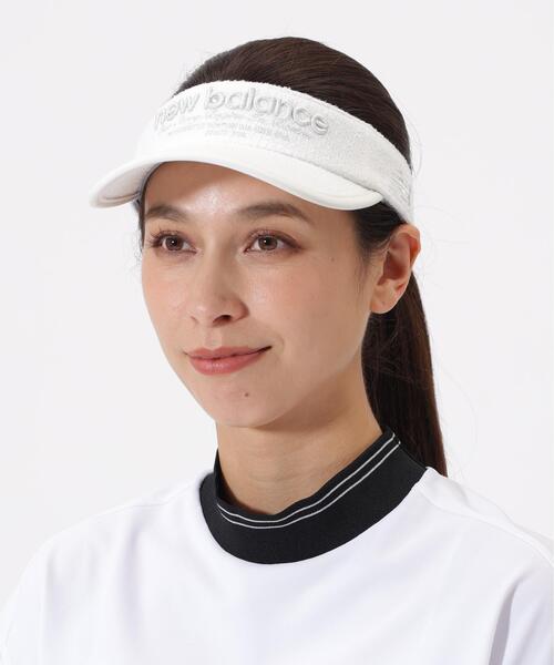 New Balance Golf(ニューバランスゴルフ)の「【new balance golf】サマーツイード バイザー (WOMENS)(サンバイザー・レディース・ホワイト/ブラック・FREE)」の2枚目の写真