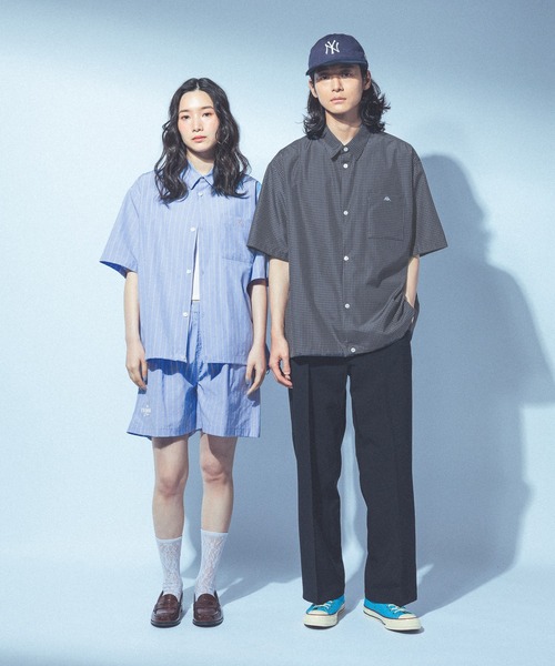 Kappa(カッパ)の「≪Kappa×and ST ウェルネスクラブ≫ポケットミニ刺繍半袖パターンシャツ(シャツ/ブラウス・レディース・ブラウン/ネイビー/ライトブルー・LARGE/MEDIUM/SMALL)」の12枚目の写真