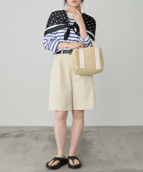 BONLECILL Marche（ボンルシールマルシェ）の「【BONLECILL Marche】フリルハンドル ペーパーバッグ/バスケット/かごバッグ/ハンドバッグ（かごバッグ・レディース・ベージュ/ブラウン・FREE）」の16枚目の写真