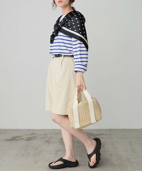 BONLECILL Marche（ボンルシールマルシェ）の「【BONLECILL Marche】フリルハンドル ペーパーバッグ/バスケット/かごバッグ/ハンドバッグ（かごバッグ・レディース・ベージュ/ブラウン・FREE）」の17枚目の写真