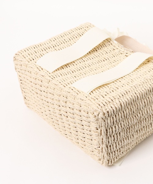 BONLECILL Marche（ボンルシールマルシェ）の「【BONLECILL Marche】フリルハンドル ペーパーバッグ/バスケット/かごバッグ/ハンドバッグ（かごバッグ・レディース・ベージュ/ブラウン・FREE）」の21枚目の写真