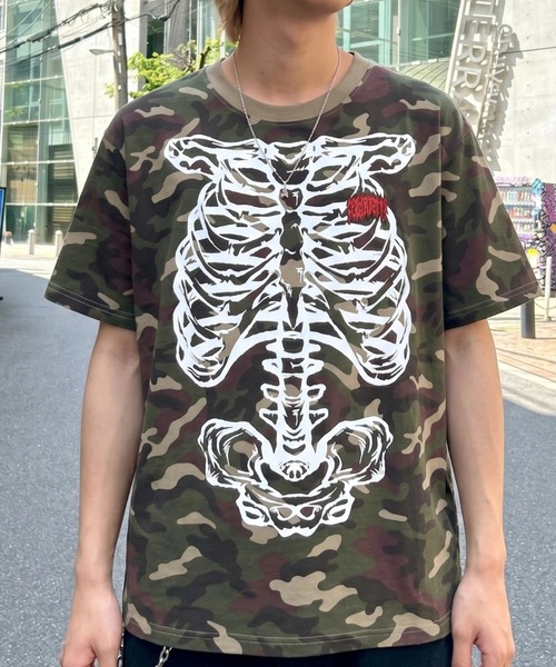 FREE DEE(フリー ディー)の「A'GEM/9 × .kom 『FREEDEE/フリーディー』スケルトングラフィック Tシャツ(Tシャツ/カットソー・メンズ・チャコールグレー/ブラック/カーキ・L/M)」の8枚目の写真
