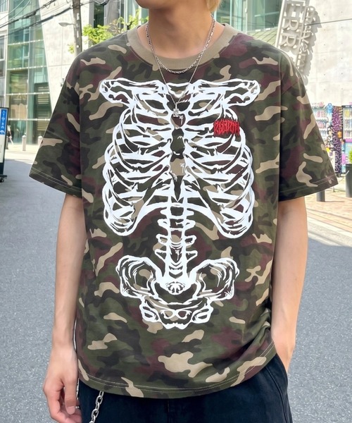 FREE DEE(フリー ディー)の「A'GEM/9 × .kom 『FREEDEE/フリーディー』スケルトングラフィック Tシャツ(Tシャツ/カットソー・メンズ・チャコールグレー/ブラック/カーキ・L/M)」の9枚目の写真