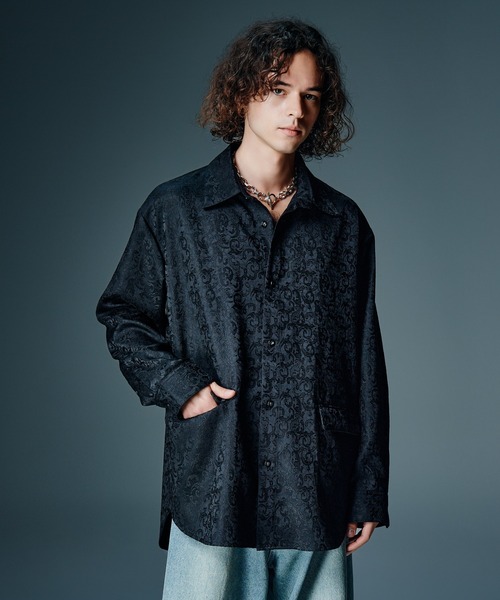 glamb(グラム)の「Suit Fabric Oversize Shirt / スーツファブリックオーバーサイズシャツ(シャツ/ブラウス・メンズ・ブラック/ブラック系その他/グレー・S/M/L)」の3枚目の写真