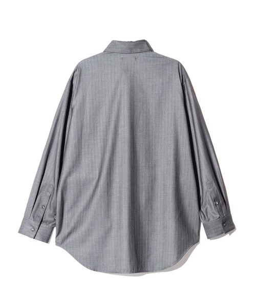 glamb(グラム)の「Suit Fabric Oversize Shirt / スーツファブリックオーバーサイズシャツ(シャツ/ブラウス・メンズ・ブラック/ブラック系その他/グレー・S/M/L)」の7枚目の写真