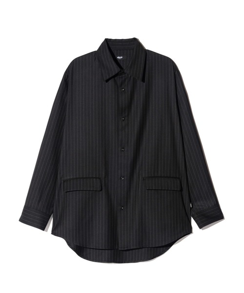glamb(グラム)の「Suit Fabric Oversize Shirt / スーツファブリックオーバーサイズシャツ(シャツ/ブラウス・メンズ・ブラック/ブラック系その他/グレー・S/M/L)」の4枚目の写真