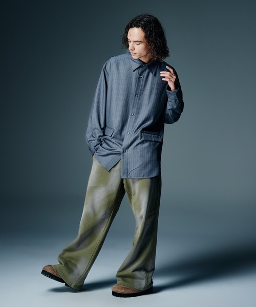 glamb(グラム)の「Suit Fabric Oversize Shirt / スーツファブリックオーバーサイズシャツ(シャツ/ブラウス・メンズ・ブラック/ブラック系その他/グレー・S/M/L)」の15枚目の写真