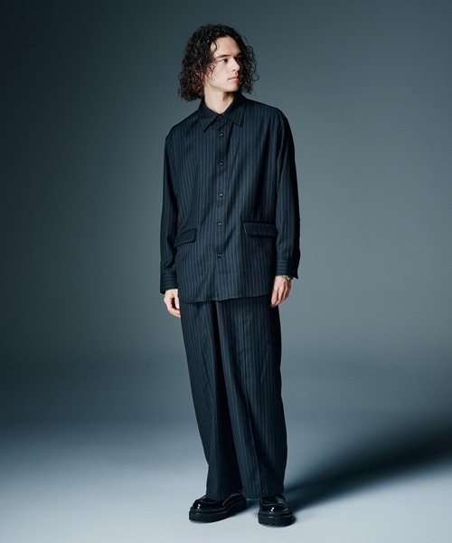 glamb(グラム)の「Suit Fabric Oversize Shirt / スーツファブリックオーバーサイズシャツ(シャツ/ブラウス・メンズ・ブラック/ブラック系その他/グレー・S/M/L)」の9枚目の写真