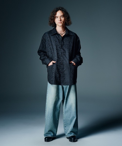 glamb(グラム)の「Suit Fabric Oversize Shirt / スーツファブリックオーバーサイズシャツ(シャツ/ブラウス・メンズ・ブラック/ブラック系その他/グレー・S/M/L)」の13枚目の写真