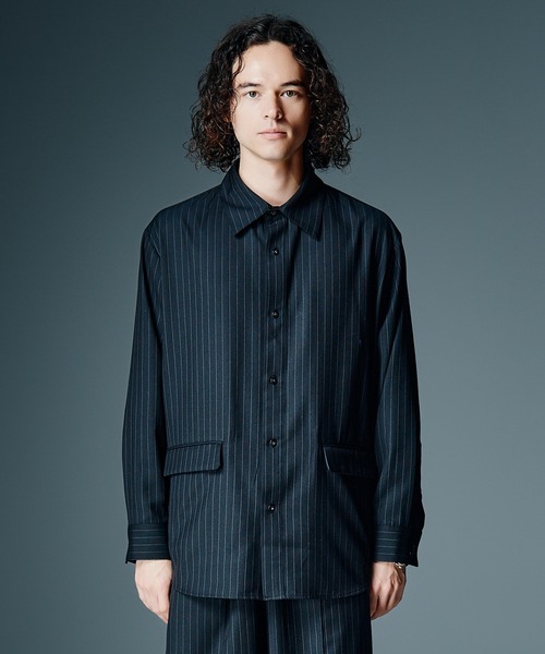 glamb(グラム)の「Suit Fabric Oversize Shirt / スーツファブリックオーバーサイズシャツ(シャツ/ブラウス・メンズ・ブラック/ブラック系その他/グレー・S/M/L)」の8枚目の写真