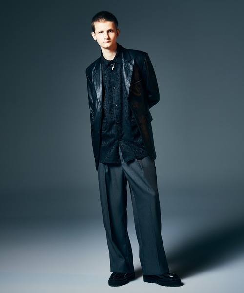 glamb(グラム)の「Suit Fabric Oversize Shirt / スーツファブリックオーバーサイズシャツ(シャツ/ブラウス・メンズ・ブラック/ブラック系その他/グレー・S/M/L)」の19枚目の写真