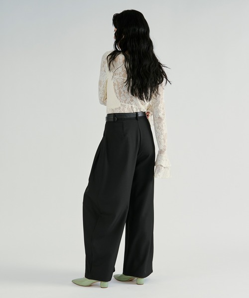 Ezick（エジック）の「Tuck balloon pants belt set / タックバルーンパンツ【ベルト付】（スラックス・レディース・チャコール/ブラック・FREE）」の10枚目の写真