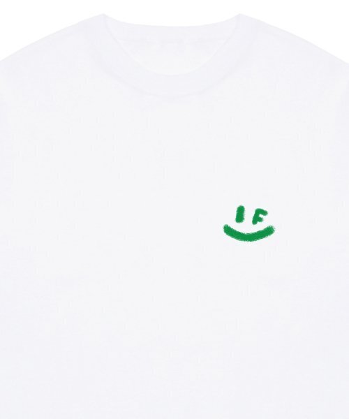 GRAVER（グレーバー）の「[ユニセックス]スプレースモールドローイングスマイル半袖Tシャツ_ホワイト/グリーンロゴ（Tシャツ/カットソー・レディース・ホワイト・SMALL/MEDIUM/LARGE）」の3枚目の写真
