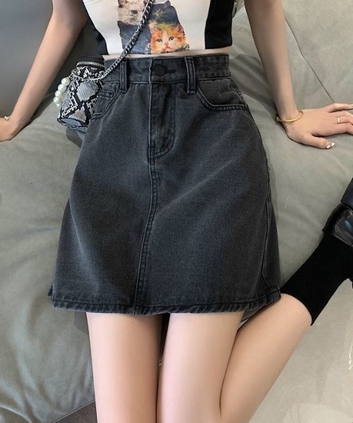 MELT(メルト)の「台形デニムミニスカート(デニムスカート・レディース・ブルー/ブラック/グレー・M)」の22枚目の写真