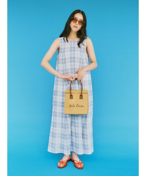 Mila Owen(ミラオーウェン)の「マドラスチェックベアSETマキシワンピース(ワンピース・レディース・ブルー/グリーン・0/1)」の8枚目の写真