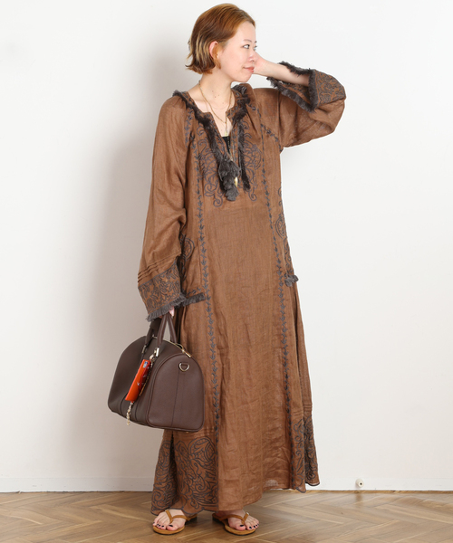 SKIN(スキン)の「【SKIN/スキン】Leather Boston bag(ボストンバッグ・レディース・ブラウン・FREE)」の9枚目の写真