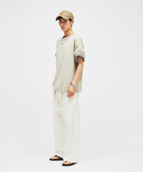 JOURNAL STANDARD(ジャーナルスタンダード)の「コットン リネン ベルテッド ワイド カット ベイカー パンツ(カーゴパンツ・メンズ・ブラック/ダークグリーン/オレンジ/アイボリー・SMALL/MEDIUM/LARGE)」の16枚目の写真